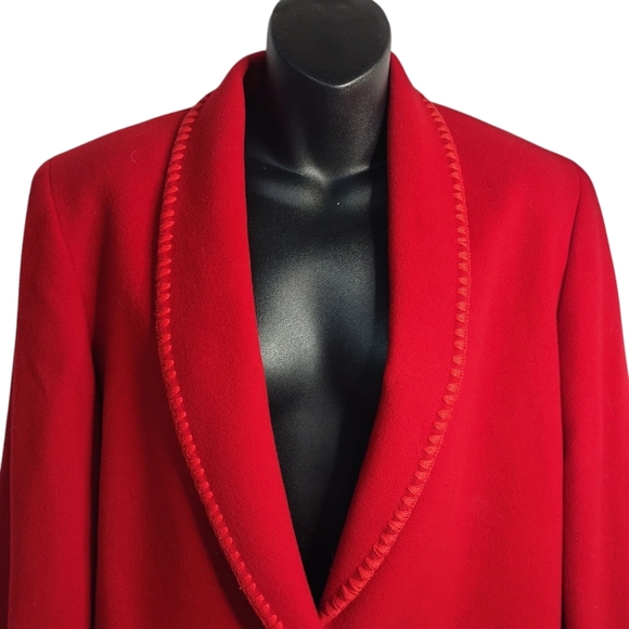 Vintage Country Shop Cashmere Wool Blazer Suit Jacket Red Women Size 4 USA Made - Picture 3 of 10